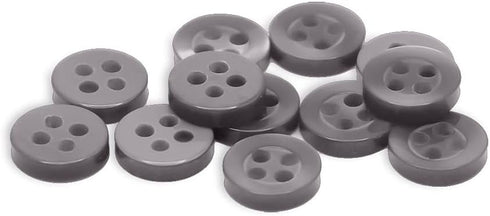 12 Pcs Grey Sewing Buttons 4 Hole Round Buttons 0.4 inch Button for Crafts 16L Plastic Buttons for Sewing 10mm Smoke Buttons for Pants Blouse Shir...