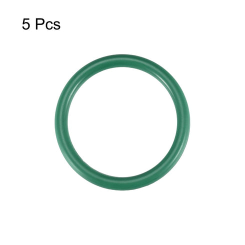 uxcell Fluorine Rubber O-Rings, 34mm OD 27mm ID 3.5mm Width FKM Seal Gasket for Machinery Plumbing, Green, Pack of 5...