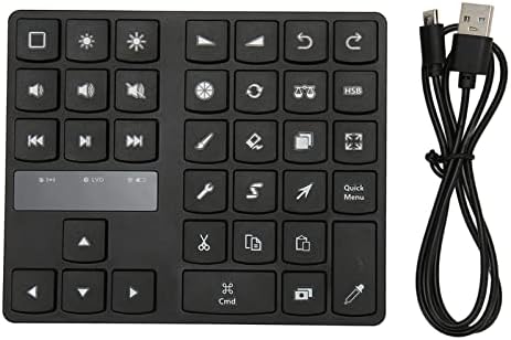 POCREATION 35 Keys Mini Drawing Keyboard, One Handed Shortcut Keyboard for Procreate, Ergonomic Design, Compatible with iOS, OS X...