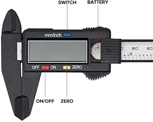 Digital Caliper, PINKJOY 0-6" Calipers Measuring Tool - Electronic Micrometer Caliper with Large LCD Screen, Auto-Off Feature, Inch and Millimeter...