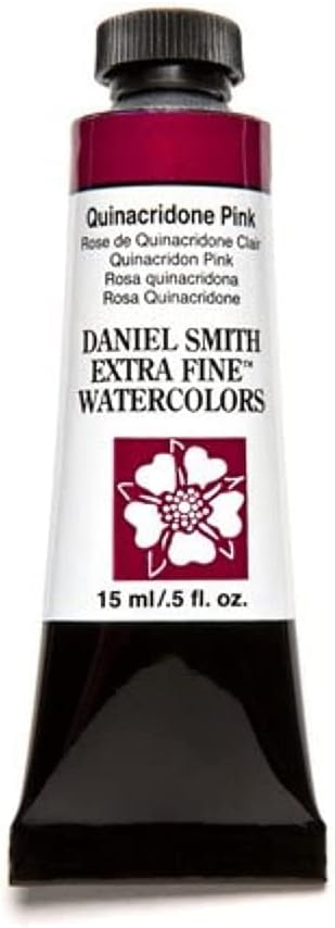 Daniel Smith 284600095 Extra Fine Watercolor 15ml Paint Tube, Quinacridone, Pink, 0.5 Fl Oz (Pack of 1)...