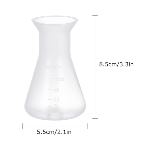 12pcs Flask, Bottle Kit Learning Mouth Supplies Ml Container Erlenmeyer Wide Triangular for Bottles Professional Scientific Plastic of Flask- Cone...