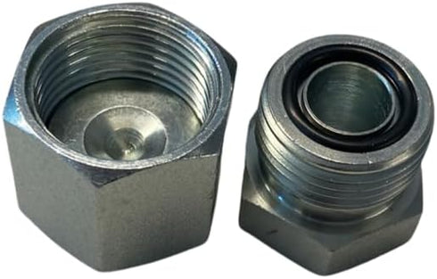 1/4" ORFS Cap & Plug Kit for Hydraulic Hose Tube and Pipe, Galvanized Carbon Steel - Dash #04...