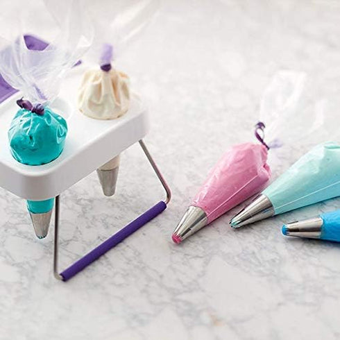 60 Pcs Pastry Bag Ties Reusable Icing Bag Ties Silicone Decoration Bag Clips Cake Piping Bag Ties for Cupcakes Cookies and Pastry(15 Pieces Light ...