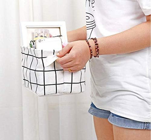 Mini Storage Basket?Pack of 5?- Blend Storage Bins for Makeup, Book, Baby Toy,8x6x5.5 inch Home Decor Canvas Organizers Bag 8x6.3x5.1 inch...