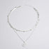 Layered Lotus Pendant Necklaces Silver Bead Choker Necklace Chain Adjustable Jewelry for Women...