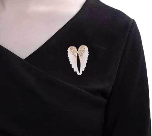 Women's Guardian Angel Wings Brooch Pin Crystal Angel Wings Brooch Multicolor Lapel Pin Badge...