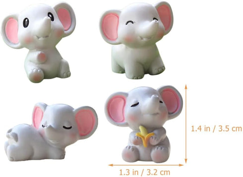 HOMSFOU 4pcs Small Elephant Trinkets Little Elephant Decor Elephant Ornament Garden Statues Outdoor Bookshelf Decor Dollhouse Elephant Toys Animal...