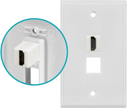 Monoprice 106852 Keystone Jack HDMI Female to Female Coupler Adapter, White...