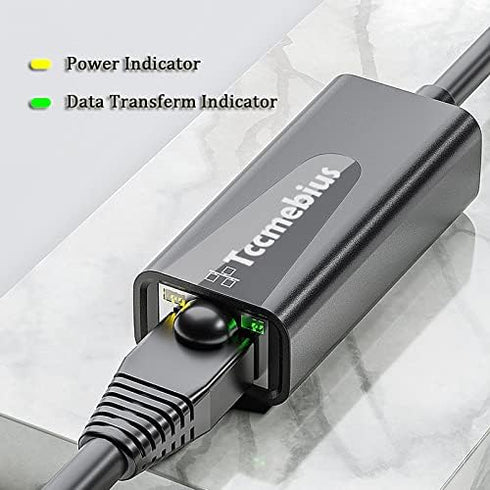 USB Ethernet Adapter, USB 3.0 to 10/100/1000 Gigabit Ethernet LAN Network Adapter Compatible with Nintendo, MacBook, Surface Pro, Notebook PC with...