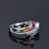 925 Sterling Silver Fashion Natural Ruby Sapphire Emerald Ring 18K Gold Plated Diamond Rainbow Gemstone Women's Ring CZ Eternity Engagement Weddin...