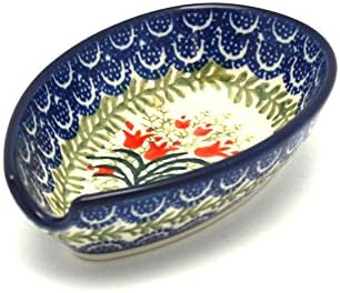 Polish Pottery Spoon Rest - Crimson Bells...
