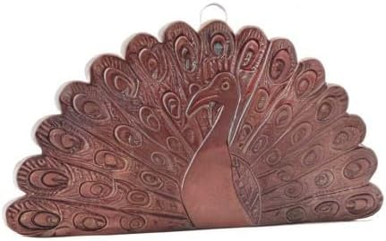 Antique Copper "Peacock" Trivet, 12" x 6"...