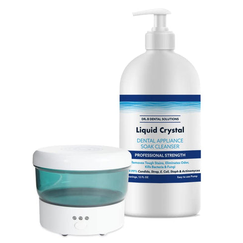 Dr. B Dental Solutions Liquid Crystal Soak Cleanser for Oral Appliances, Dentures, Night Guards, Aligners, & Other Devices...