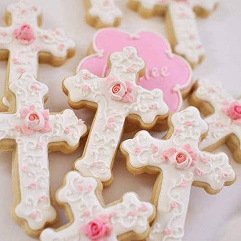 2 Pcs Easter Cookie Molds Cutters Set,Different Shapes Stainless Steel Cross Cookie Cutter(Silver)...