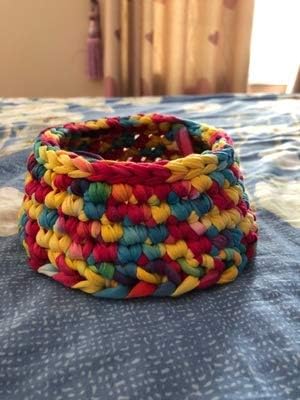 Colorful DIY T-Shirt Yarn Bulky Fabric Yarn Spaghetti Yarn Craft Material DIY Crochet Yarn Chunky Knit Rug Basket Pet Bed Yarn 180g......