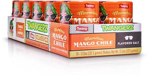 Twangerz Mango Chile Seasoning Salt Snack Topping, 1.15-Ounce Shaker (Pack of 10)...