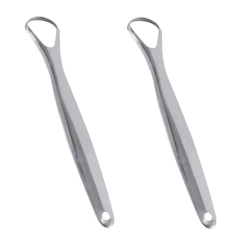 2PCS Metal Tongue Scraper,Stainless Steel Oral Tongue Cleaner Tongue Brush Reusable Tongue Scraper for Oral Care...