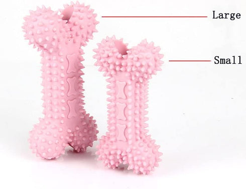 Rubber Bones for Dogs, Flexi Chew Dog Better Bones, Bite Force Dog Toy, Teething Dog Toys for Puppies, Small, A-Pink...