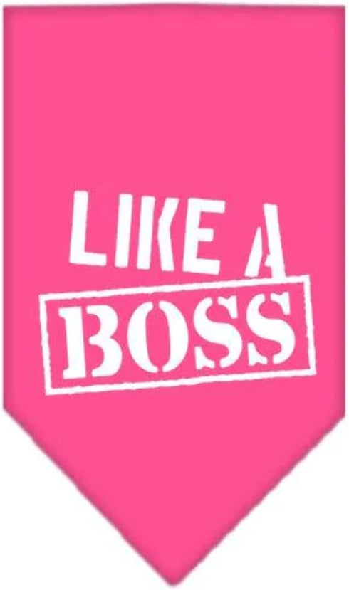 Mirage Pet Products Like a Boss Screen Print Bandana for Pets, Large, Navy Blue...
