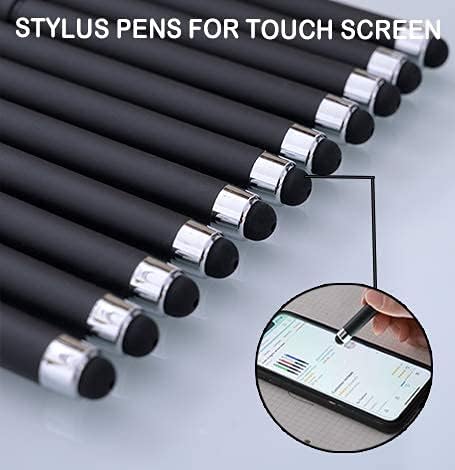 0.7mm Black Ink Gel Ink Rollerball Pens 2 in 1 Medium Point Pens with Stylus Work Pen Smooth Writing for Office Black gel pen (Dark Grey-18pack).....