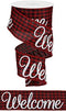 Gingham Welcome Canvas Wired Edge Ribbon, 2.5" x 10 Yards (Red, Black, White Check)...