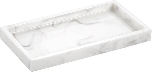 Bathroom Vanity Tray, Small 8" Rectangular Resin Kitchen Soap Tray Dresser Tray Jewelry Dish Tray Bathroom Countertop Organizer Tray for Cosmetic ...