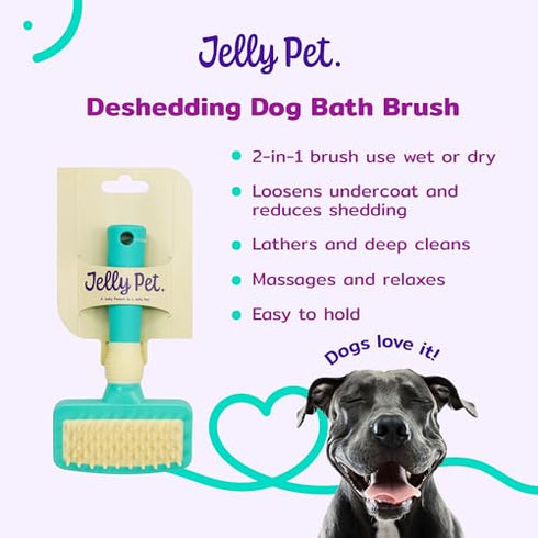 Deshedding Dog Bath Brush, Curry Brush for Short-Hair Dogs, Shampoo, Massage and Deshed, Use Wet or Dry, Professional Grooming Quality...