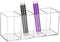 Acrylic Pen Holder Clear Pencil Organizer Makeup Brush Holder Countertop Desk Accessory Storage (4 Compartments)...