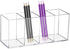 Acrylic Pen Holder Clear Pencil Organizer Makeup Brush Holder Countertop Desk Accessory Storage (4 Compartments)...