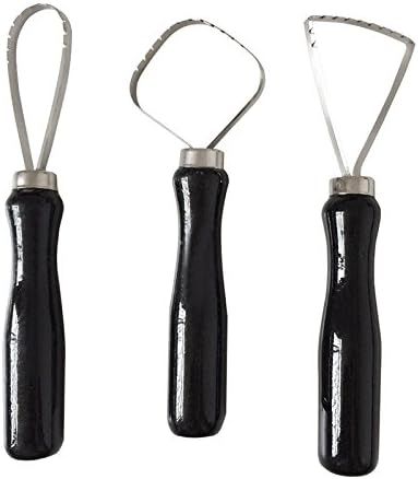 3pcs Sculpture Scraper Knife Carved Sludge Shaper Ceramic Pottery Clay Trimming Big Loop Tools Set...