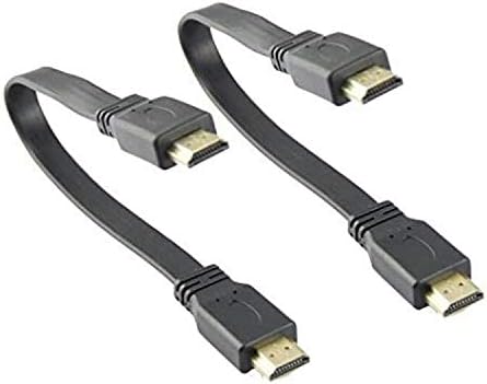 2Pack 10 inch 25CM Flat HDMI Male to Male Cable,High-Speed HDMI HDTV Cable - Supports Ethernet, 3D...