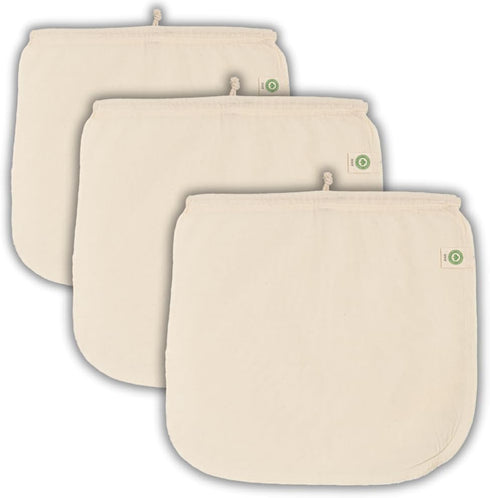 Reusable Jelly Strainer Bags - 100% Organic Cotton Juice Strainer Bags - Large, Reusable, Washable, and Biodegradable Kefir, Kava, Pulp & Yogurt S...