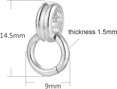 925 Sterling Silver Double Bail Clasps 14.5mm Twister Clasps Connector for Bracelet Necklace DIY Jewelry Making Accessories (Platinum Color)...