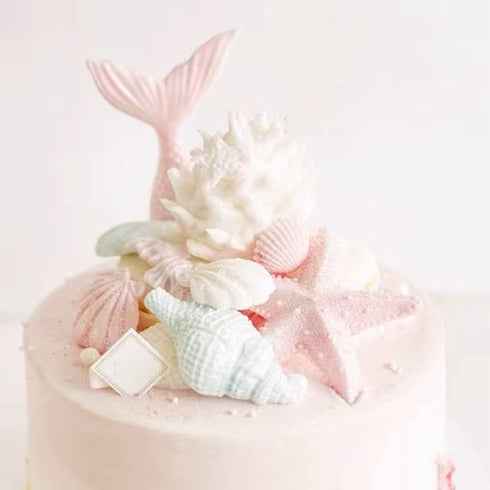 4PCS Marine Theme Fondant Silicone Mold Seaweed Sea Fish Crab Coral Conch Sea Shells Shape DIY Handmade Baking Tools...