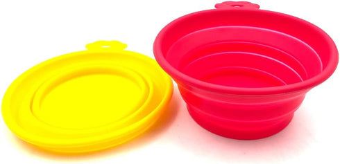 Large Collapsible Dog Cat Bowl Travel Water Food Bowls, 2 Pack Portable Foldable Pet Bowl for Walking Parking Outdoors Traveling...