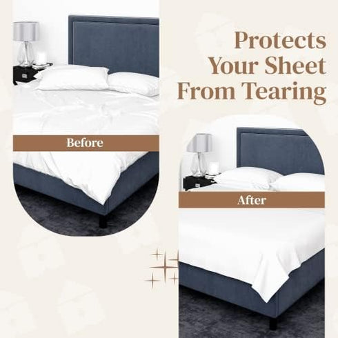 FeelAtHome Bed Sheet Holder Straps Criss-Cross - Sheets Stays Suspenders Keep Fitted/Flat Bedsheet in Place - for Twin Queen King Mattress Holders...