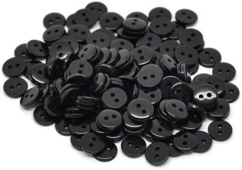 PEPPERLONELY Brand 500PC Black Resin 2 Holes Scrapbooking Sewing Buttons 9mm (3/8 Inch)...