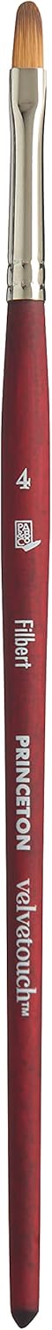 Princeton Velvetouch Paintbrush, Size 4, Scarlet...