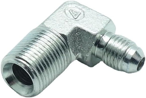 2 Pcs 1/4" Male JIC (7/16"-20Tpi) x 3/8" Male NPT Hydraulic Fitting 37° Flare to 90° Elbow Pipe Adapter...