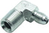 2 Pcs 1/4" Male JIC (7/16"-20Tpi) x 3/8" Male NPT Hydraulic Fitting 37° Flare to 90° Elbow Pipe Adapter...
