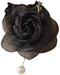 Black Rose Flower Pin Brooch, Floral Brooch, Fabric Flower Brooch Pin for Women, Wedding Party Dress and Scarf Accessories, Fashion Jewellery for ...