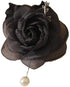 Black Rose Flower Pin Brooch, Floral Brooch, Fabric Flower Brooch Pin for Women, Wedding Party Dress and Scarf Accessories, Fashion Jewellery for ...