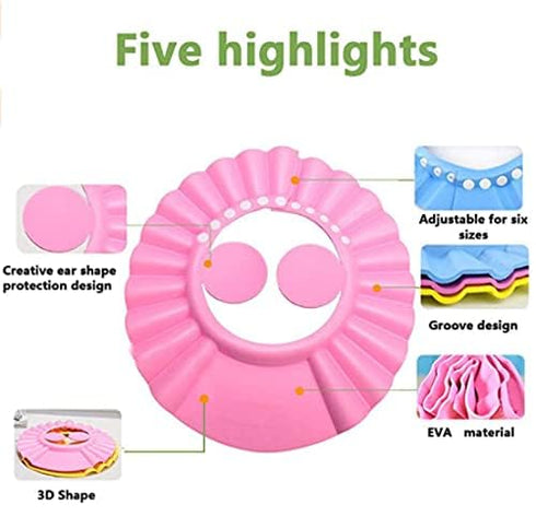 Shower Cap Bathing Cap | with Earshield Soft Adjustable Visor Hat Safe Shampoo Shower Bathing Protection Bath Cap for Elderly, Pregnant and the Di...