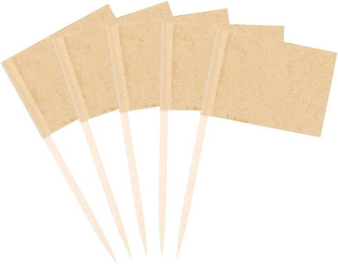 100 Pieces Blank Toothpick Flags Cheese Markers Food Labels for Party Buffet Cheese Labels for Charcuterie Board Cocktail Picks for Appetizers (Kr...