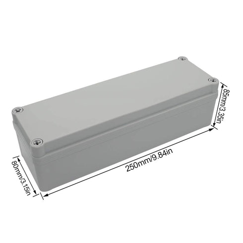 LeMotech Waterproof Dustproof IP67 Junction Box DIY Case Enclosure Gray 9.8 x 3.1 x 3.3 inch (250 x 80 x 85 mm)...