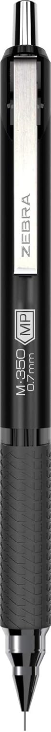 Zebra Pen G-350 and M-350 Retractable Gel Pen/Mechanical Pencil Set, Premium Black Metal Barrel, Medium Point, 0.7mm, (11112), 2 Count (Pack of 1)...