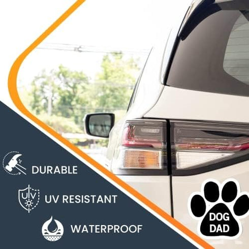 Magnet Me Up: Dog Dad Pawprint Magnet Decal - 5 Inch, Heavy-Duty Automotive Magnet for Car, Truck, SUV - Express Your Proud Pet Parenthood with Th...
