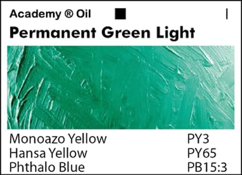 Grumbacher Academy Oil Paint, 37 ml/1.25 oz, Permanent Green Light...