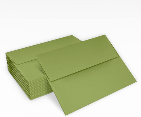 LUXPaper A2 Invitation Envelopes | Peel & Press | 4 3/8" x 5 3/4" | Avocado Green | 70lb. Text | 50 Qty...